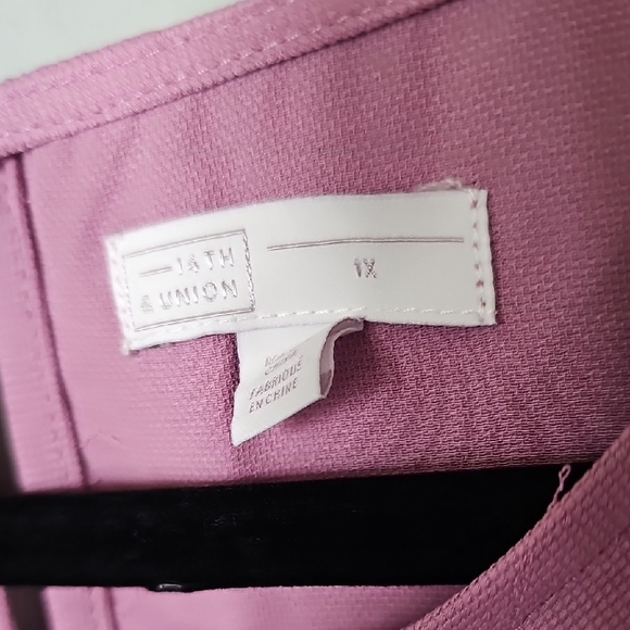 14th & Union Girly Spring Office Casual 1X Purple Sleeveless Tank Top - Picture 2 of 6